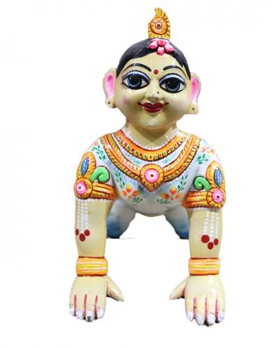 Radha Rani In Asth Dhatu With Body Skin Paint Colourful Dress Paint