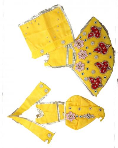 Radha Krishna Poshak In Yelow Colour