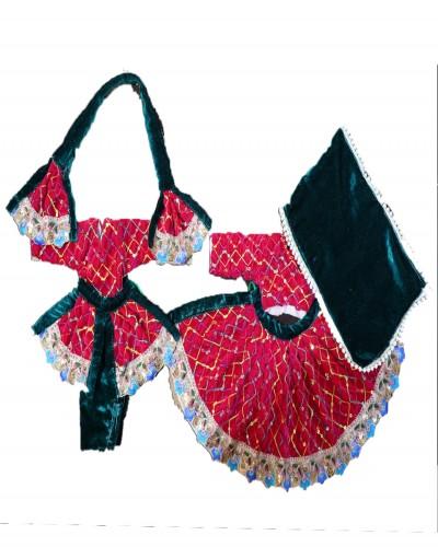 Radhakrishna dress for winters in pink green