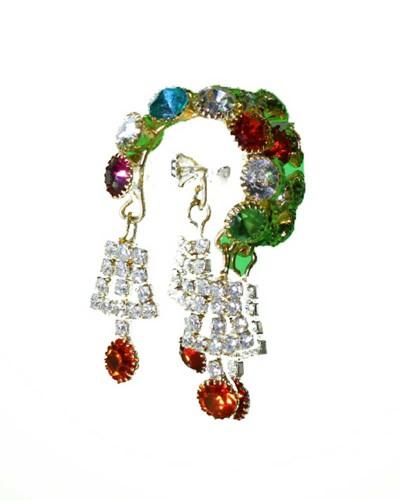 Vibrant Multi-color Stone Deity Bangles With Dangling Drops For Laddu Gopal And Radha Idols
