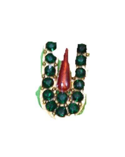 Tilak Sticker For Laddu Gopal Green Stones With Red Center For Janmashtami