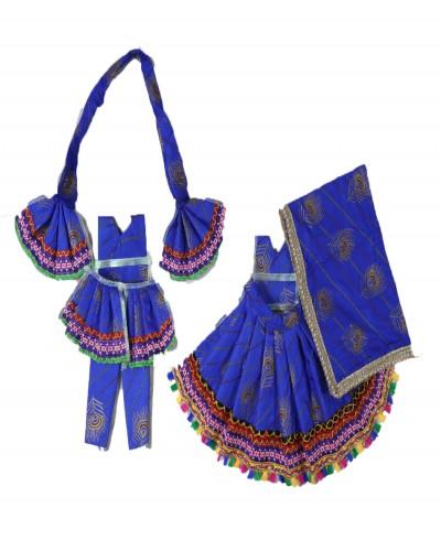 Radha Krishan Dress In Blue, Red, White
