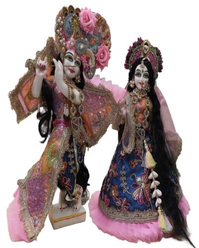 Beautiful Radhakrishna With Full Shringar Dress In Mutli Colour  