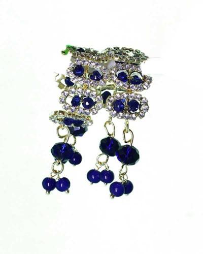Regal Deep Blue Crystal & Rhinestone Deity Bracelets For God Idols