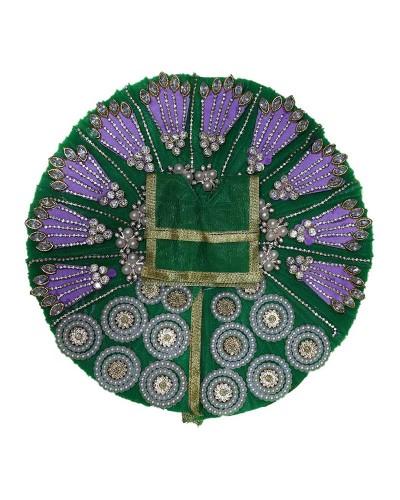Green And Lavender Laddu Gopal Dress With Pearl And Stone Work