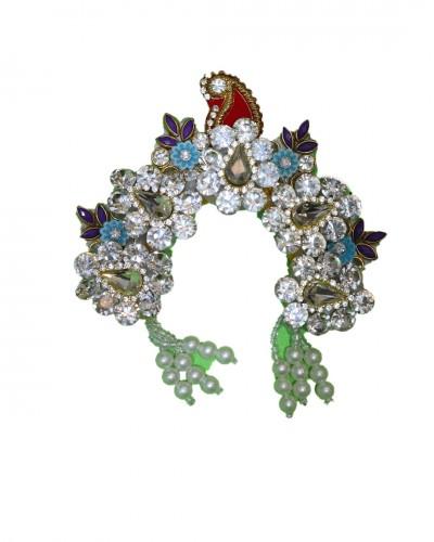 Adjustable Radha Rani Chandrika, Crown with Petals Design, Mukut for Deities -