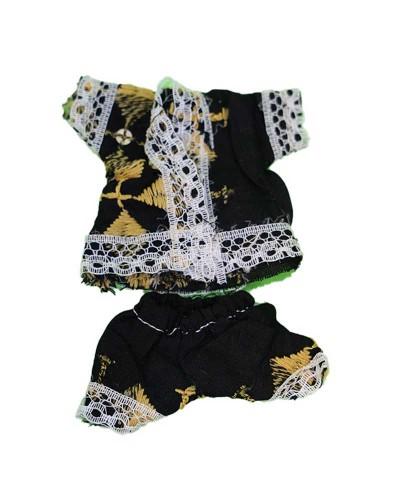 Elegant Gold & Black Embroidered Laddu Gopal Night Suit Luxurious Deity Loungewear
