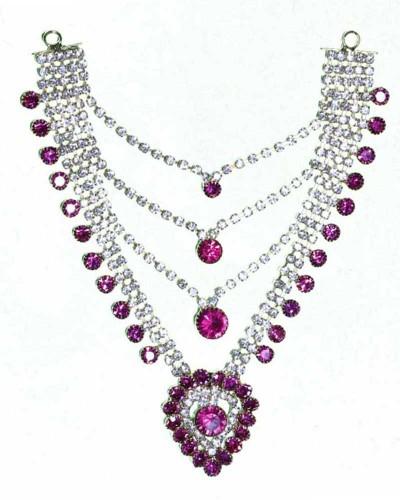 Pink Rhinestone Glistening Adornment Elegant Crystal Draping Piece