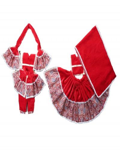 Radhakrishna dress for winters in red