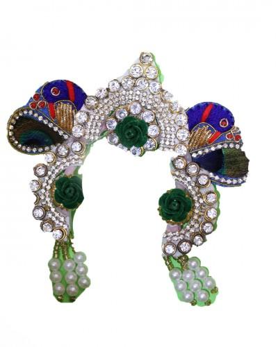 Adjustable Chandrika For Radha Rani Made With Stone And Embroidery
