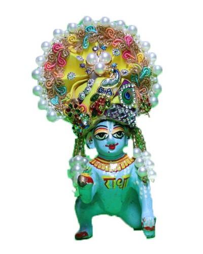 Designer Pugree with Peacock Art for Laddu Gopal