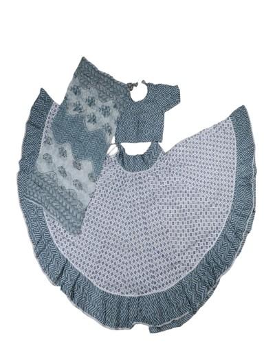 Double Share Printed Gopi Dress With Full Flayers, Ghum Ghumeli Gopi Dress 