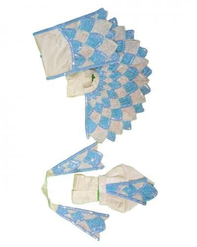 Devotional Radha Krishna Dress with Pearl and Sequin Work on Satin Fabric