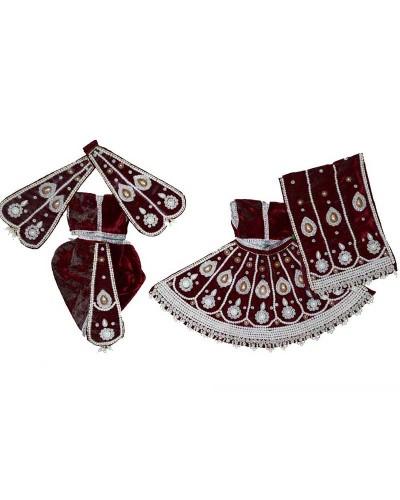 Janmashtami Special Heavy Poshak for Radha Krishna in Rich Maroon Velvet  Dress With Pearl And Zari Work