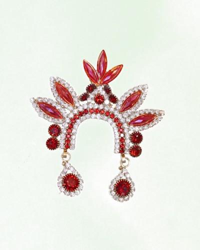 Metal Chandrika For Radha Rani In Stone Work Available In All Size 