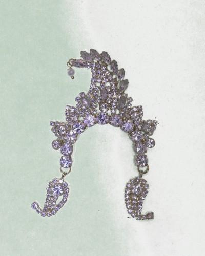Metal Chandrika For Radha Rani Made With White Stone Available In All Size
