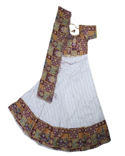 Lakhnavi Style Gopi Dress in 2 shade Printed, Radha Krishan Sakhi Dress
