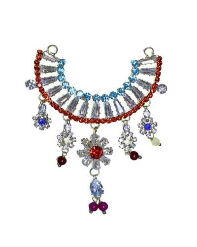 Colorful Crystal Fringe Adornment Semi-Circular Decorative Jewelry