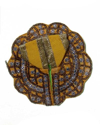 Compact Yellow Bal Gopal Dress With Grey Bead Embellishments