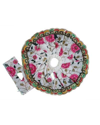 Delicate Bal Gopal Dress With Colorful Sequin Border & Flower Motifs