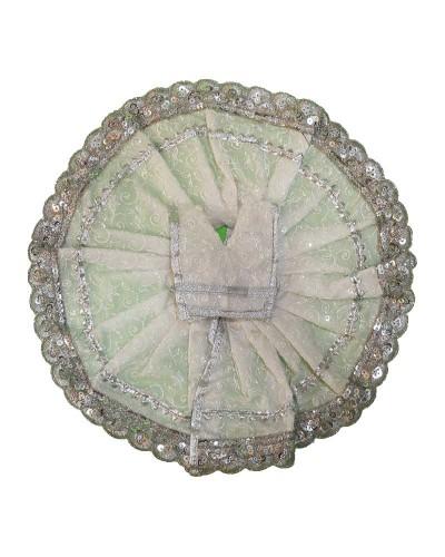 Delicate Light Green Laddu Gopal Poshak With Silver Sequin Embellishments