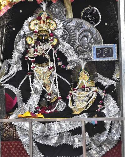 Elegant Black Radhaballav Ji Poshak with Decorative Border