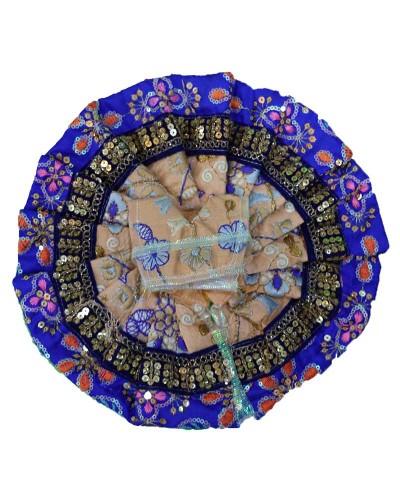 Elegant Blue And Peach Laddu Gopal Dress With Sequin Work Deity Attire