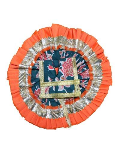 Elegant Orange Bal Gopal Dress With White & Gold Patterns