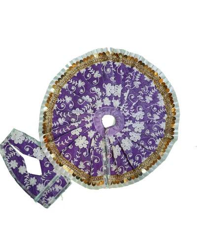Elegant Purple Laddu Gopal Poshak With White Floral & Gold Sequin Work