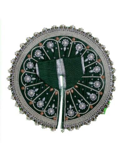 Traditional Green Laddu Gopal Poshak With Pearl & Zari Work