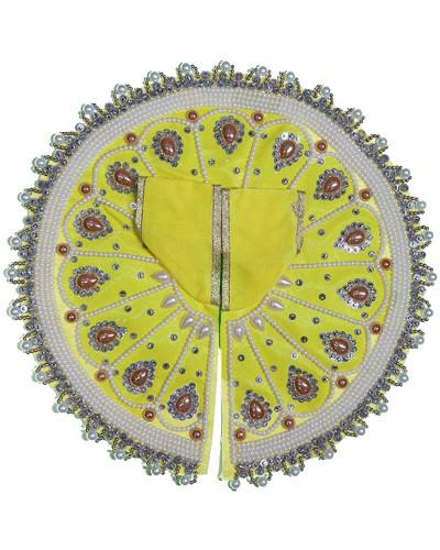 Golden Yellow Laddu Gopal Poshak With Pearl & Bead Embellishments
