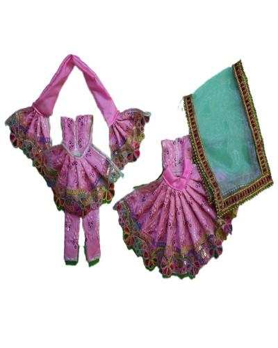 Gorgeous Pink Sequin Embellished Fancy Radha Krishna Poshak With Dupatta