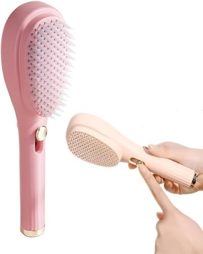 Viral Self Cleaning Hair Comb | Detangling Hair Brush for Women | Soft Bristle Scalp Massage Brush | Easy Hair Cleaning