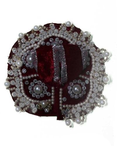 Luxurious Bal Gopal Dress In Deep Red With Silver Bead Embellishments