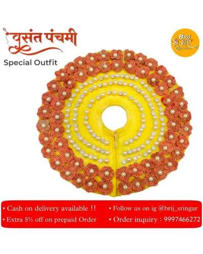 Basant Panchami Special Outfit Dress Laddu Gopal ji Designer Red Border