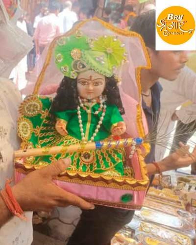 Shri Vrindavan Collection Handmade Dress For Bal Radha Idol