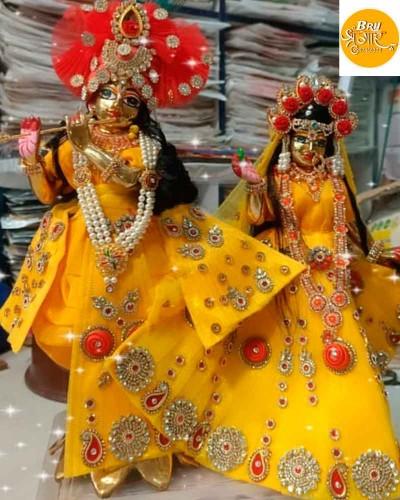 Ethnic Collection Handmade Yellow Dress for Radha Krishna Idol