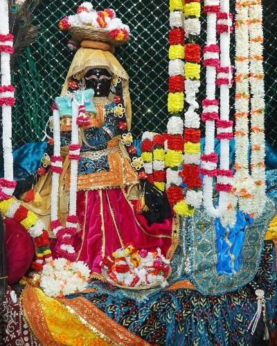 Premium Radhaballav Ji Poshak in Vibrant Colors with Elaborate Garlands