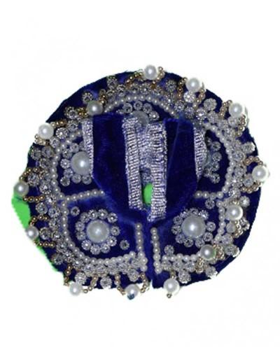 Royal Blue Velvet Laddu Gopal Poshak With Pearl & Stone Work