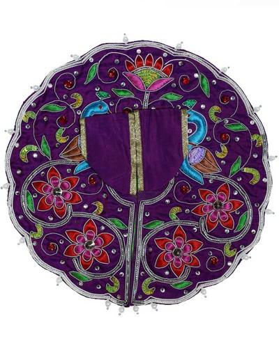 Royal Purple Laddu Gopal Poshak With Multi-Color Floral Embroidery