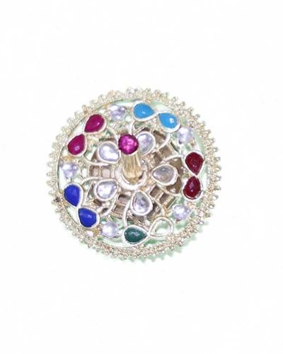 Sparkling Multi-color Rhinestone Chakra Ornament For God Idols