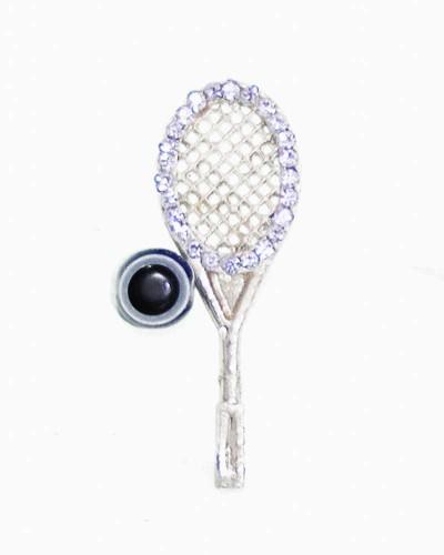 Sparkling Tennis Racket & Ball Ornament For God Idols Unique Pooja Accessory