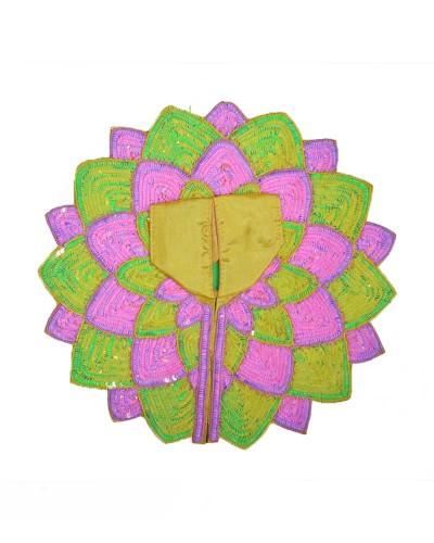 Unique Laddu Gopal Poshak With Layered Pink & Green Petal Design