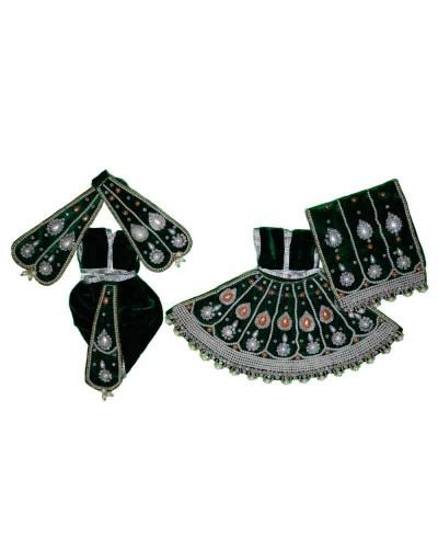 Velvet Radha Krishna Dress with Floral and Gems Work