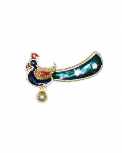 Vibrant Green & Blue Peacock Ornament For God Idols Divine Mayur For Krishna