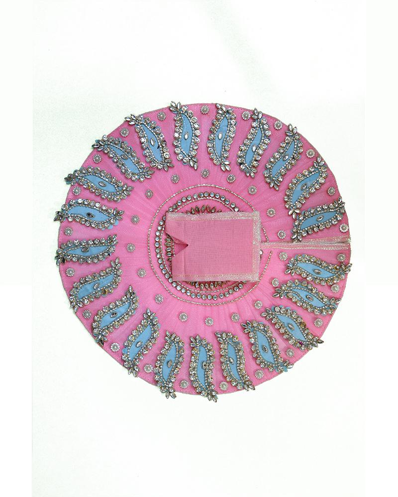 Beautiful Pink Laddu Gopal Dress with Blue Zari and Stone Work Beautiful Pink Laddu Gopal Dress with Blue Zari and Stone Work