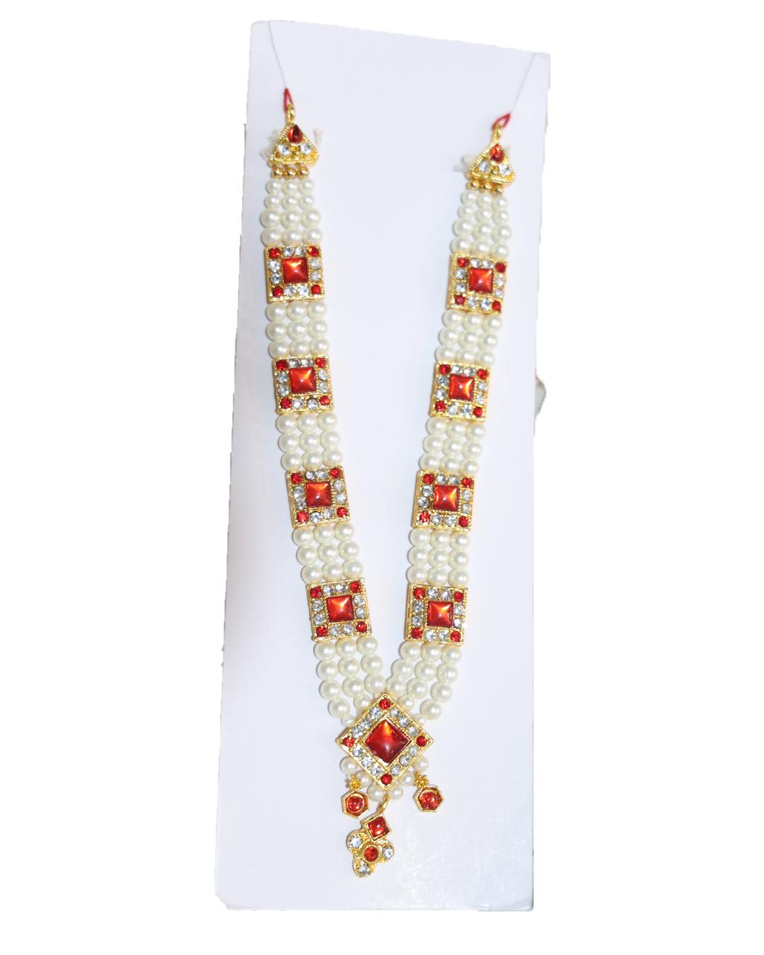 long Mala in Orange and blue colour long Mala in Orange and blue colour