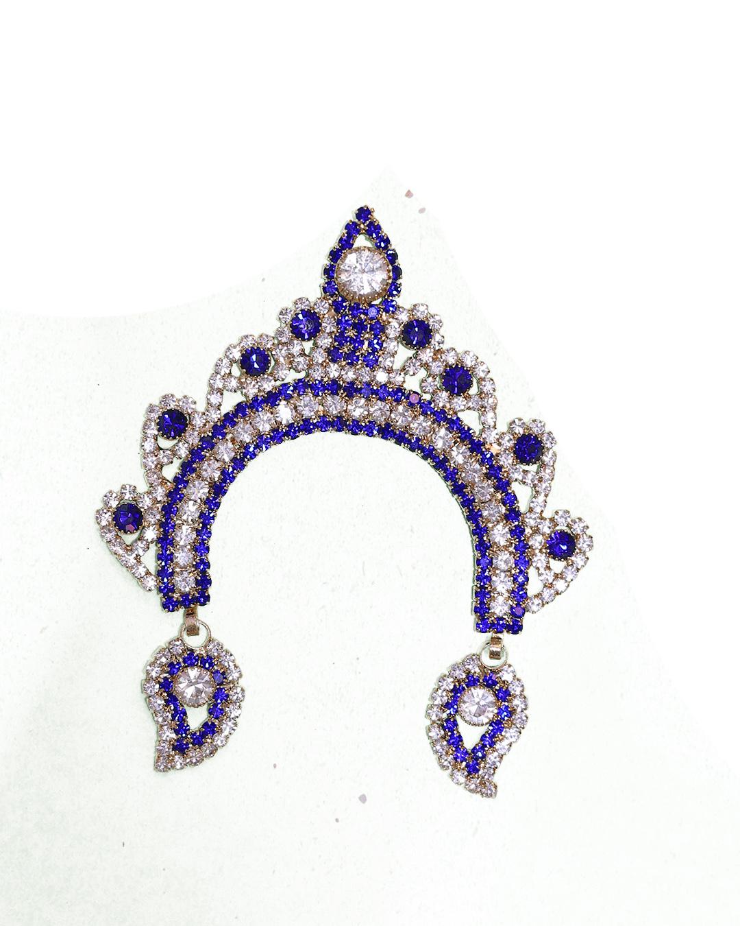 Metal chandrika for radha rani made with stone Metal chandrika for radha rani made with stone