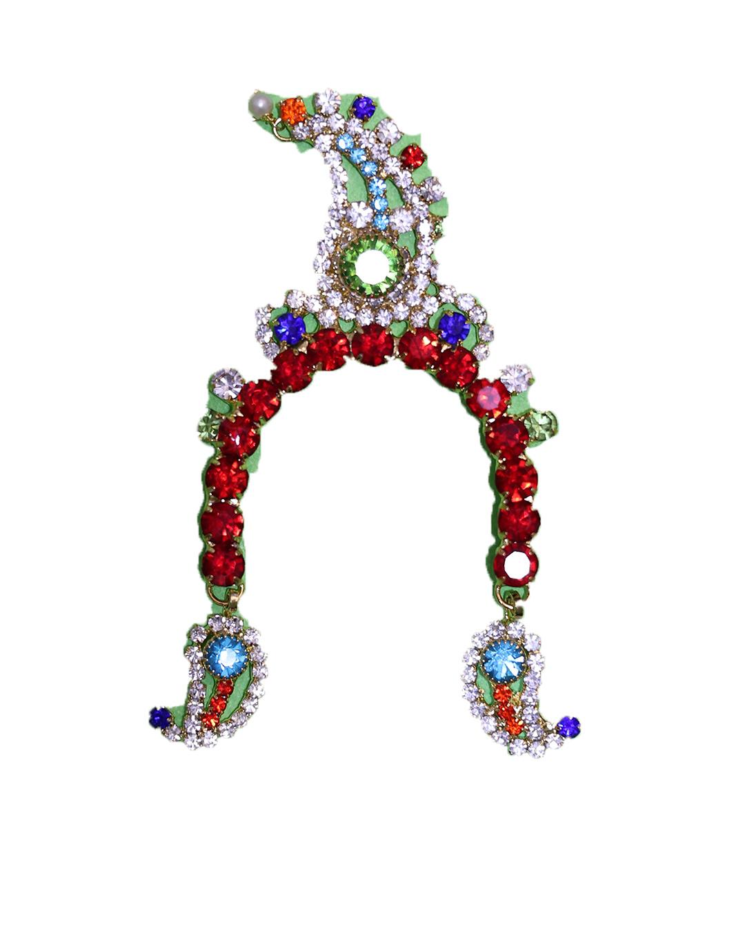 Colourful Metal chandrika for radha rani made with stone Colourful Metal chandrika for radha rani made with stone
