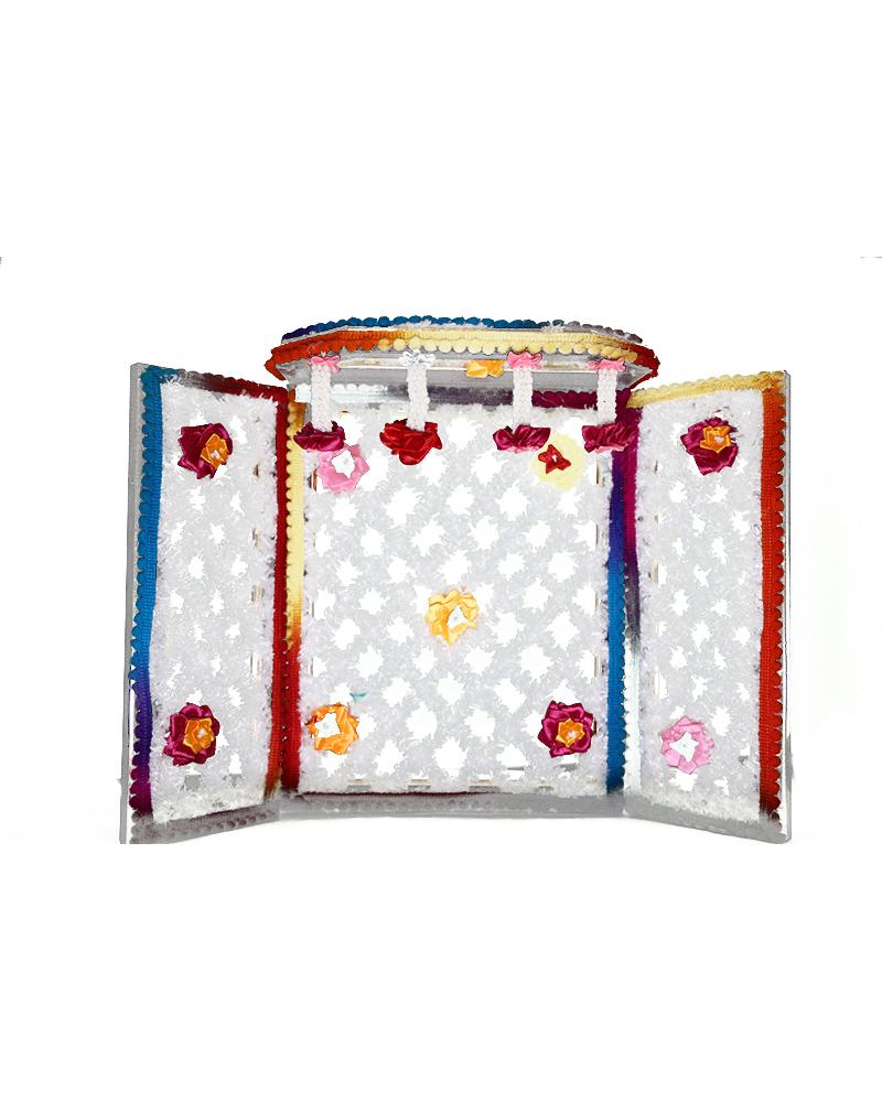 Classic White & Multicolor Phool Bangla Vibrant Flower House Decoration